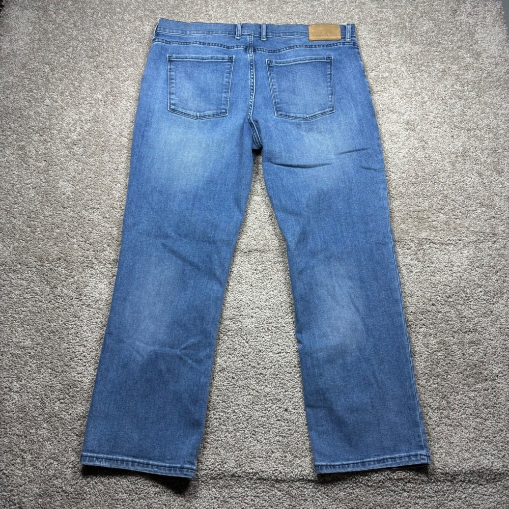 Mott & Bow Staple Straight Leg Jeans Mens 38x30 Medium Blue Stretch Denim
